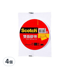 3M Scotch 雙面膠帶, 48mmx15yd, 668, 4個