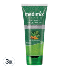 Medimix 阿育吠陀草本洗顏凝露100ml，溫和清潔、平衡油脂，三瓶組, 100ml, 3瓶