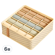 小麥購物 內衣襪分隔收納盒 20格 140g, C503, 6個