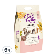 톰스패밀리 옥수수 고양이 화장실용 배변모래 크러쉬, 5L, 6개, 베이비파우더향