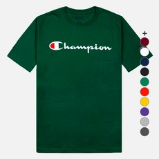 美國 Champion 經典圖案短袖T恤, 深綠色