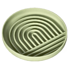 小小毛孩 寵物矽膠慢食碗, 矽膠材質 19x19x3.8cm 狗貓適用, 森林綠, 1個