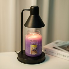 the Sweet 香氛蠟燭融蠟燈 黑色+Yankee Candle香氛蠟燭 L號+燈泡 2入 隨機出貨, Lemon Lavender, 黑色