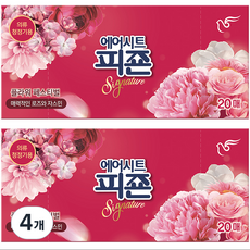 피죤 스타일러시트 에어드레서 의류관리 시트 섬유유연제 플라워페스티벌 본품, 20개입, 4개