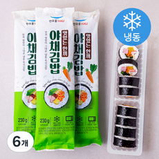 한우물 야채김밥 (냉동), 230g, 6개
