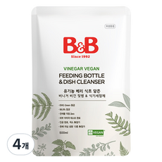 비앤비 젖병 식기세정제 리필, 4개, 500ml 4개, 500ml