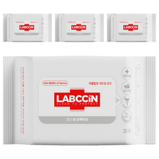LABCCiN v3手部消毒紙巾, 20入, 4個