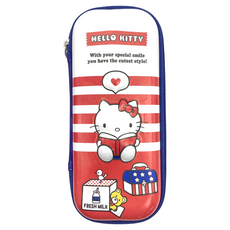 Hello Kitty 凱蒂貓 立體硬殼筆盒 EVA材質, 紅白, 1個