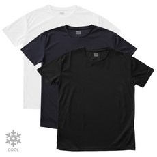 베이스알파 에센셜 남녀공용 기능성 쿨링 라운드넥 반팔 티셔츠 3p