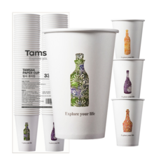 Tamsaa 印花紙杯 330ml 100個裝, 無螢光天然紙漿製成高磅數紙張, 100個, 1組