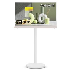 더함 FHD QLED 스마트 돌비 AI 구글5.0 포터블 무선 화이트 TV + 전용 브라켓 + 삼탠바이미 스탠드 세트, 81cm(32인치), NA321QLED Google5.0 PORTABLE 2025C WHITE, PSV11-251L-W, MS11-231L-W, 스탠드형, 고객직접설치