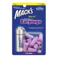 MACK'S 美國 Slim Fit 泡棉耳塞，7副裝，高彈材料製成，表面光滑，回彈慢, 7個, 1組