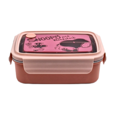 PEANUTS 史努比 不鏽鋼密封2層便當盒 SP-1831 800ml, 粉色, 1個
