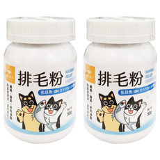 DOG CAT STAR 汪喵星球 犬貓用 排毛粉，含膳食纖維，促進消化，幫助毛孩便便順利排出, 糞便潤滑 + 溫和排毛, 2罐
