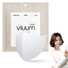 viuum 푸름웰니스 라이트핏 새부리형 마스크 대형 KF94, 25개입, 1개, 화이트 25개입, 1개, 화이트