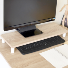 HOPMA 合馬家具 加寬桌上螢幕架 (漂流木) (淺橡木) E-5271PMS-R 60X20X6.5cm, 淺橡漂流木, 1個