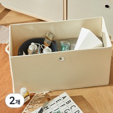 HANSSEM Sampoli 寬型收納籃, Cream, 2個