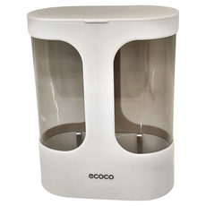 ecoco 意可可 紙杯架 白色 雙筒大容量 免打孔安裝 防塵防水 定量取杯 透視窗口, 217 x 170 x 90mm, 1個