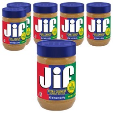 Jif 크런치 땅콩버터, 454g, 6개