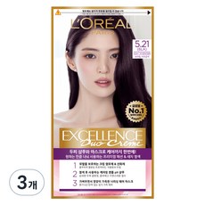 로레알파리 엑셀랑스 듀오 크림 염모제, 5.21호 애쉬 라벤더(6LA), 3개