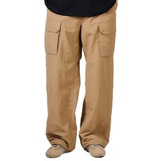 KZM OUTDOOR j30 工裝直筒寬褲 (卡其/2XL) 寬鬆舒適，多口袋設計, 1入