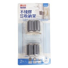 SUCCESS 成功 不殘膠掃把拖把收納架 2個 Set, 黏著穩固, 不鬆脫, 去除不殘膠, 不損黏貼表面, 1616, 1組