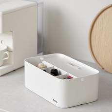 리템 포르타 폴드 손잡이 접이식 다용도 수납 정리함, 화이트투명 화이트(투명), 1개