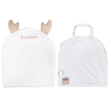 Kori Deer 可莉鹿 餵奶神器嬰兒防吐奶斜坡墊配件-可拆洗外套2件組, 寶寶餵奶神器, 嬰兒護理好幫手, 熊耳款