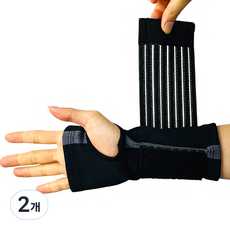 어썸드로우 일체형 엄지손가락 손목 테이핑 보호대 블랙, 2개
