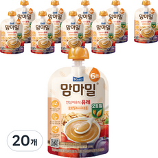 맘마밀 유아용 안심이유식 퓨레 오트밀과 사과프룬, 혼합맛(사과/프룬/오트밀), 100g, 20개