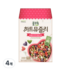 풀무원 하트뮤즐리 통곡물 앤 3가지 과일과 야채 시리얼, 320g, 4개