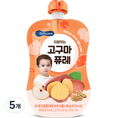 베베쿡 처음먹는 고구마 퓨레, 80g, 5개 - 고구마퓨레