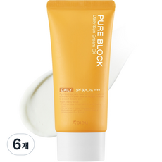 어퓨 퓨어 블록 내추럴 데일리 선크림 EX SPF50 PA++++, 100ml, 6개