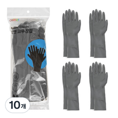코멧 고무장갑 M, 그레이, 중(M), 10개 그레이, 10개