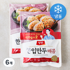 양반 한입만두 매콤 (냉동), 420g, 6개