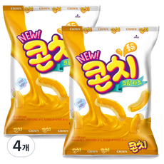 크라운 콘치 크림치즈 과자, 66g, 4개