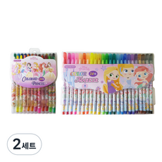 迪士尼公主角色24色彩色鉛筆+24色簽字筆組, 2組