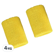 라이프포인트 칼라풀 무지 손목 보호대 중 11 x 7.5 cm 옐로우, 4개입
