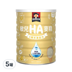 QUAKER 桂格 敏兒HA麥精 五種水果配方 6個月以上, 700g, 5罐