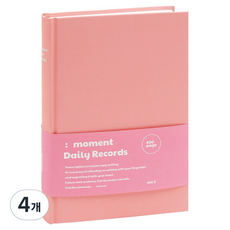 Momodi Moment Record Made彩色筆記本, 4個, 草莓粉