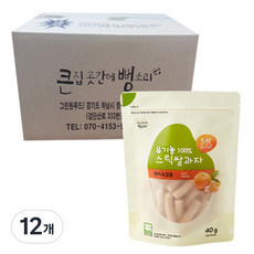 그린원푸드 유기농 스틱 쌀과자 40g, 현미 + 감귤, 12개