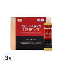 정원삼 6년근 고려홍삼정365 젤리스틱 30p, 450g, 3개