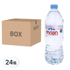 依雲evian 法國原裝版 天然礦泉水 1公升*12瓶/箱, 1L, 24瓶