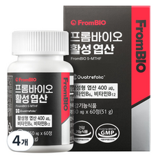 FromBIO 活性葉酸 51g, 4個, 60顆