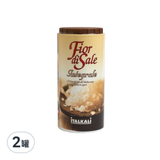 iTALKALi 義大利 鹽之花，提升料理美味層次，傳統工藝製作，保留天然鹽味和微量元素, 500g, 2罐