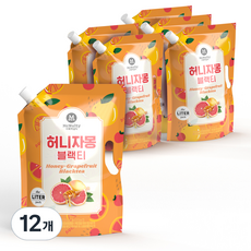 자허블시럽
 맥널티커피 허니 자몽 블랙티 대용량 파우치 1L 12개