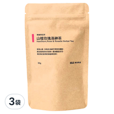 MUJI 無印良品 無咖啡因茶 山楂玫瑰洛神茶, 5g, 7包, 3袋