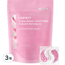 라비킷 트리플 파워 쏙트너 올인원 캡슐세제 베이비머스크향, 30개입, 3개