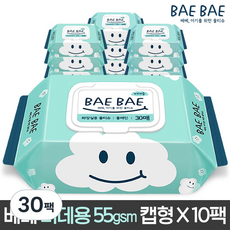 BAEBAE 베베 아기물티슈 물티슈 비데용 55gsm캡형, 30매, 30팩