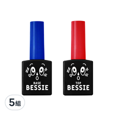 BESSIE 美甲膠組 Set, 美甲基礎底膠11毫升1入+美甲封層膠11毫升1入, 5組